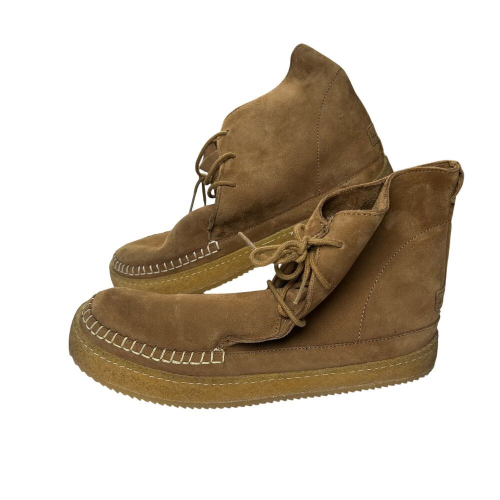 Laidback london women's brown argo lace up suede ankle bootie size 40 (us 9)